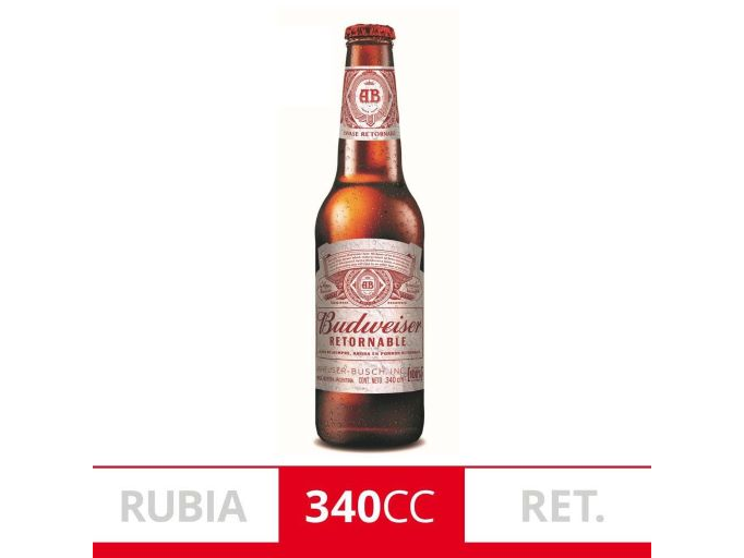 BUDWEISER 340ML. RETORNABLE