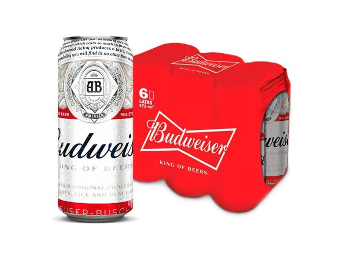 BUDWEISER LATA 6 x 473ML.
