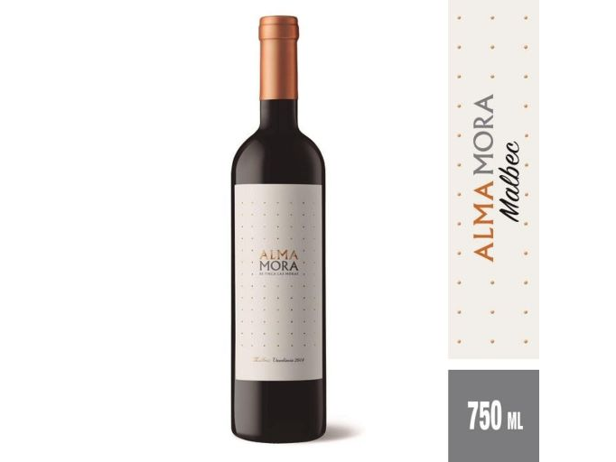 VINO ALMA MORA MALBEC 750ML.