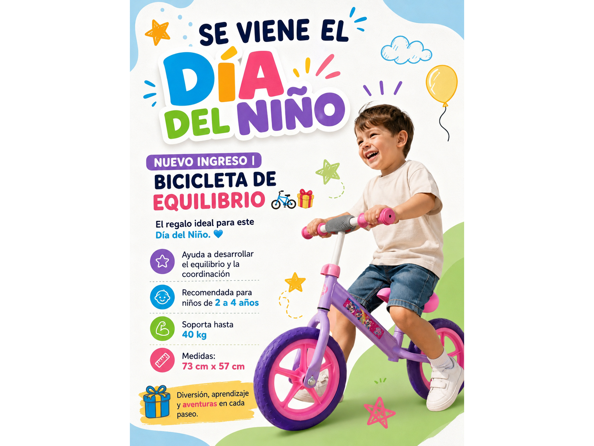 Bicleta de equilibrio para niños