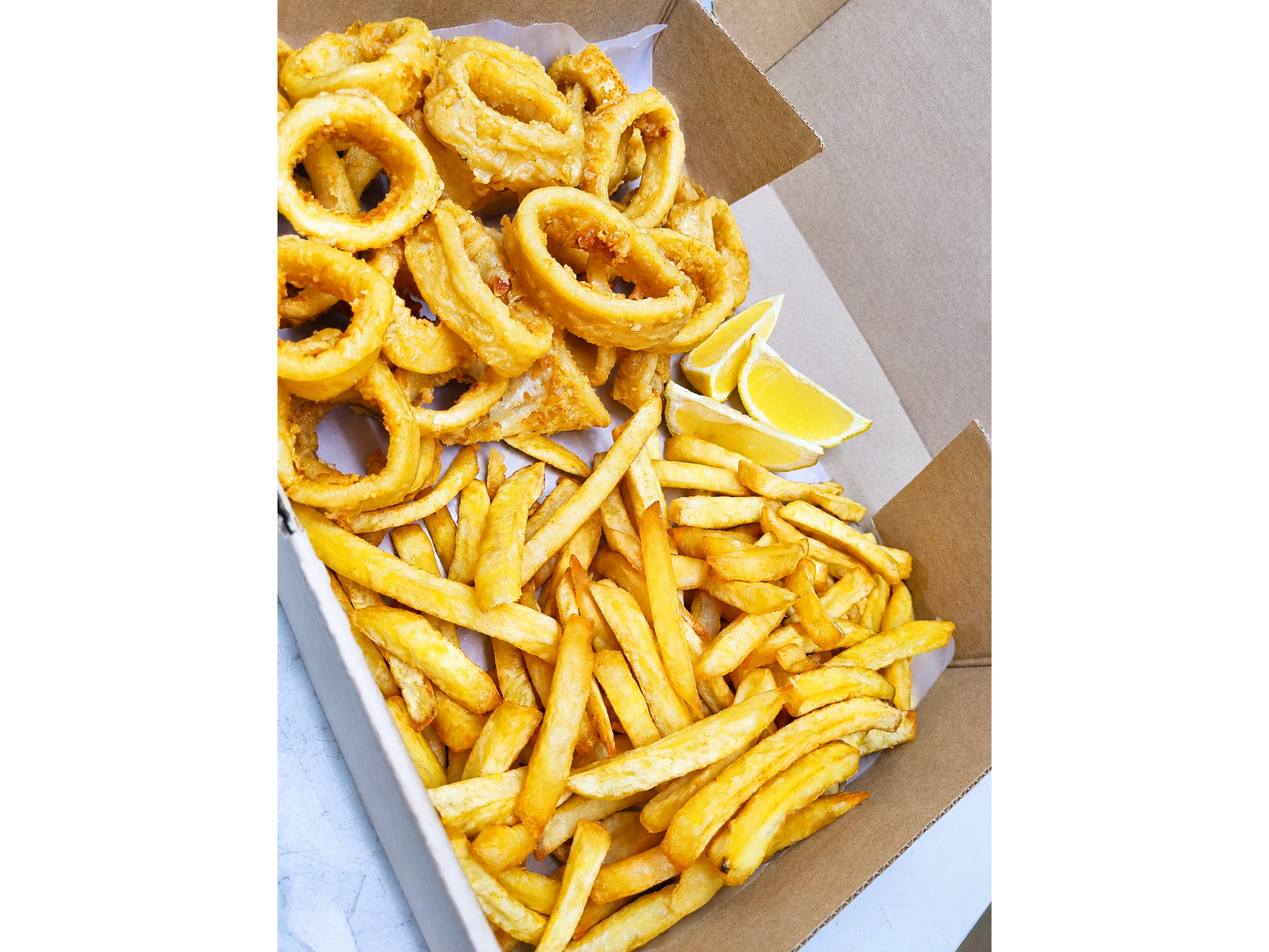 Rabas con papas fritas 🍟