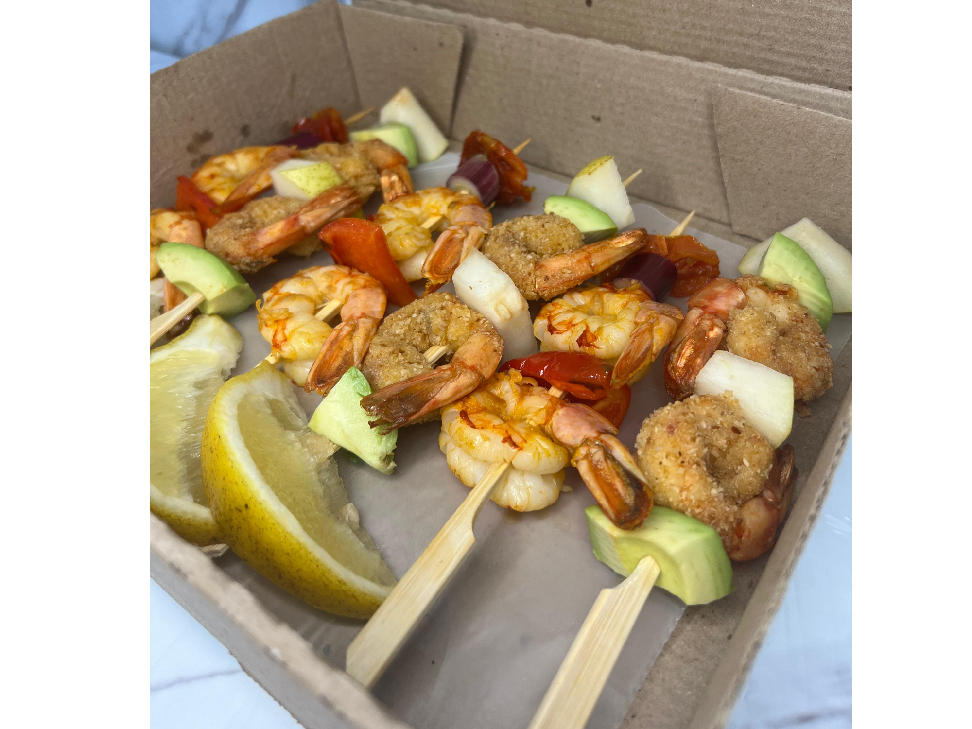 Brochet de langostinos