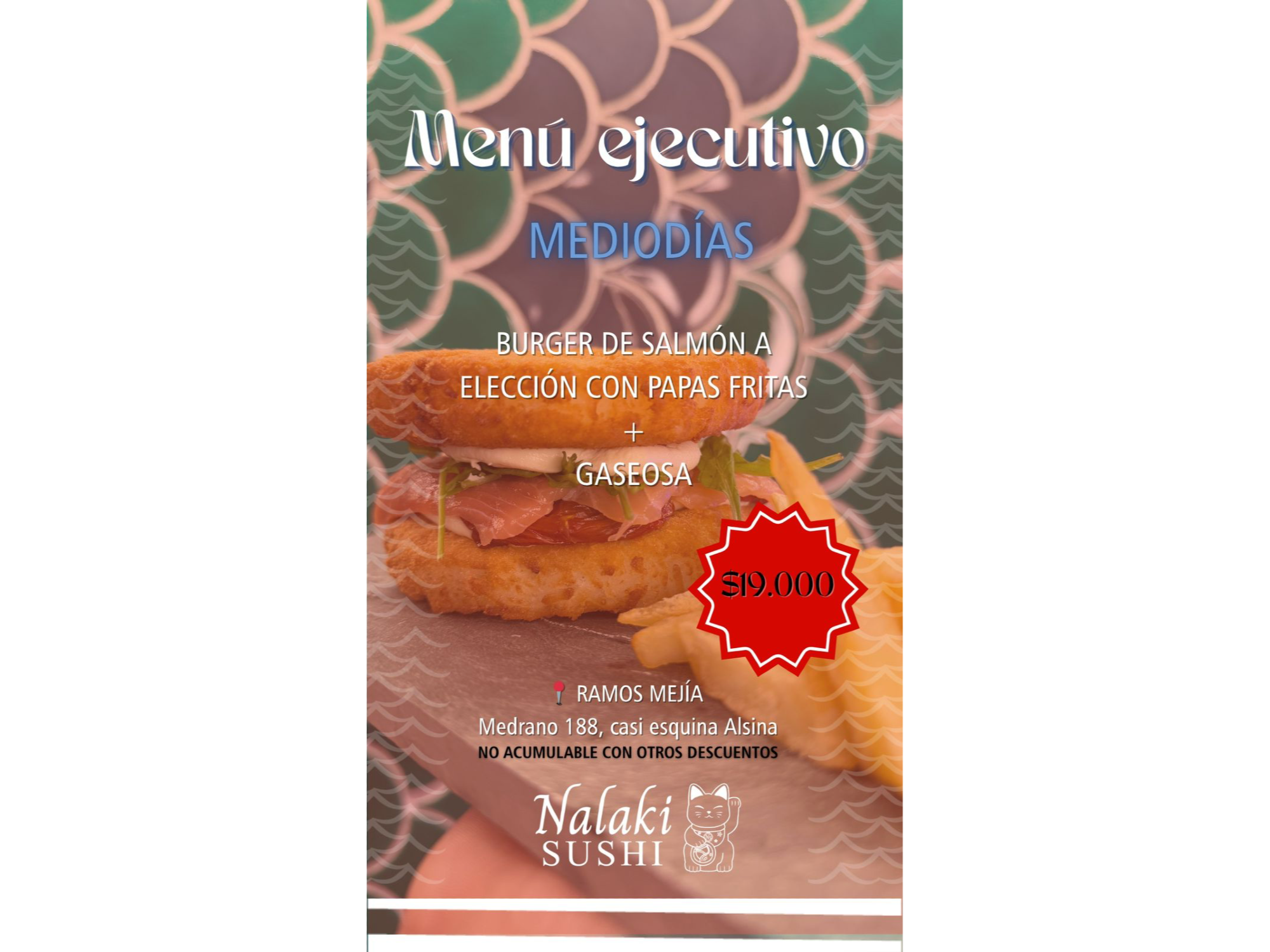 Ejecutivo burger con papas + bebida