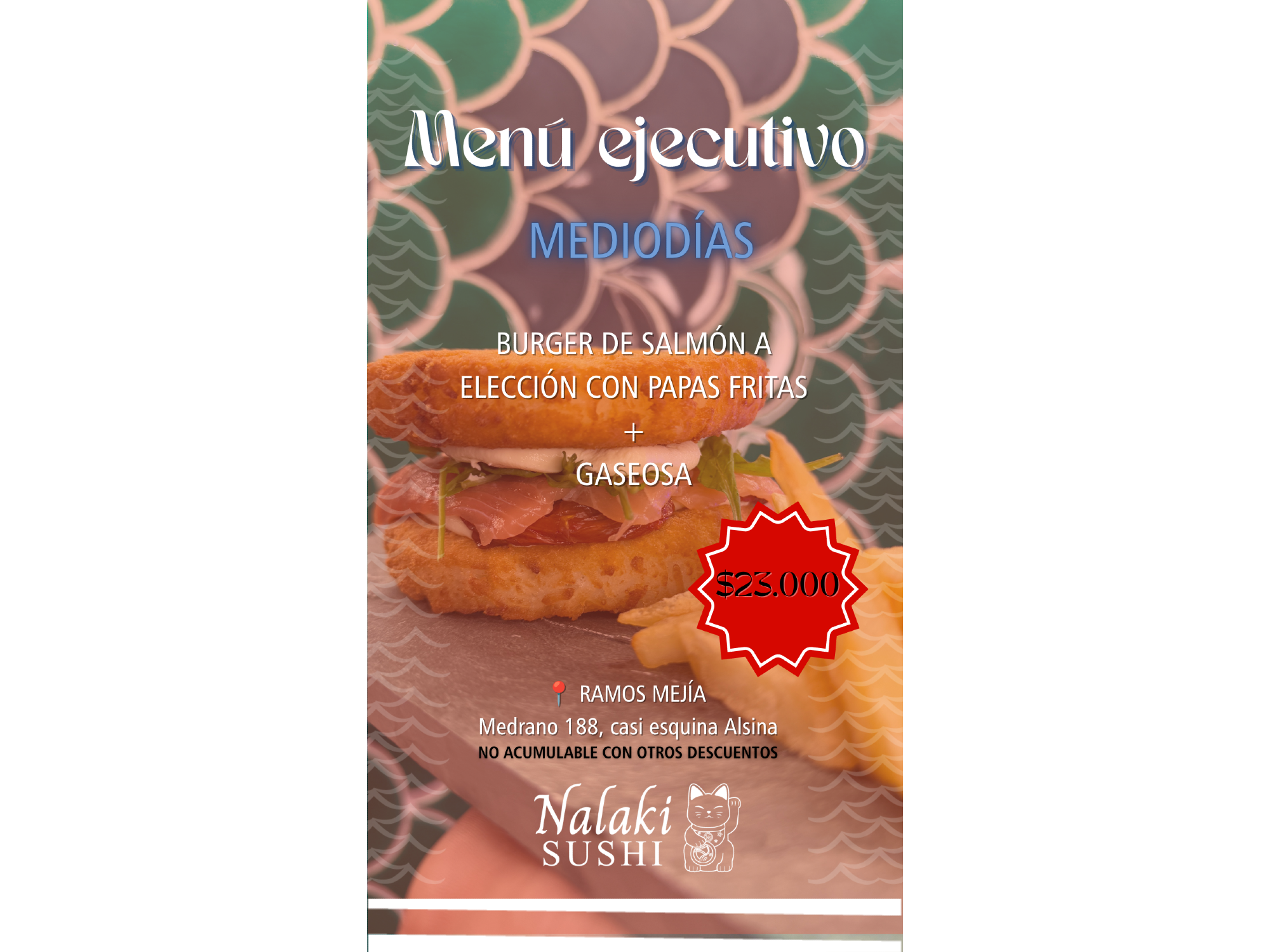 Ejecutivo burger con papas + bebida