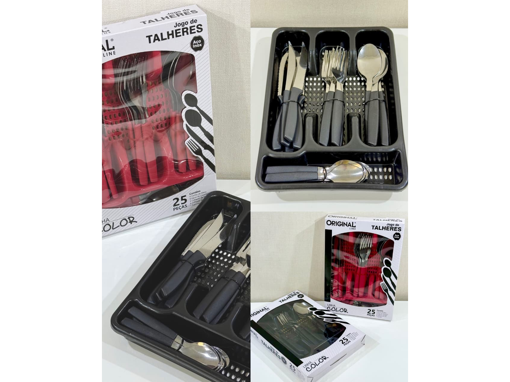 🍴✨ Set de cubiertos x25 piezas + organizador de cubiertos