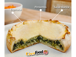 Tarta Espinaca y Morrones c/aluminio