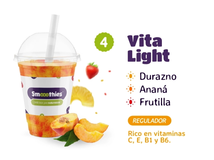 SMOOTHIE #4 VITA LIGTH ( DURAZNO, ANANÁ, FRUTILLA)