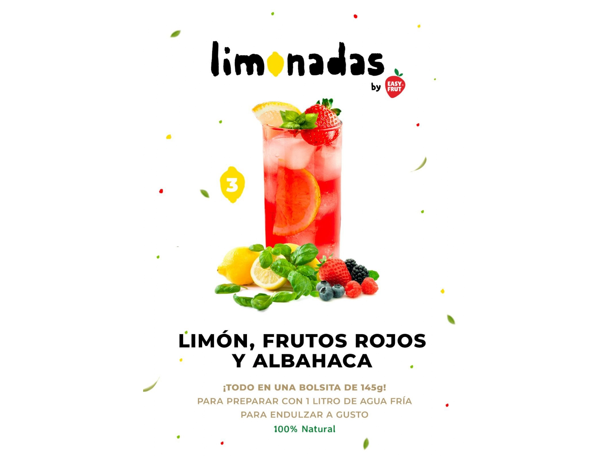 LIMONADA N 3-LIMON FRUTOS ROJOS Y ALBACA x15UNIDADES