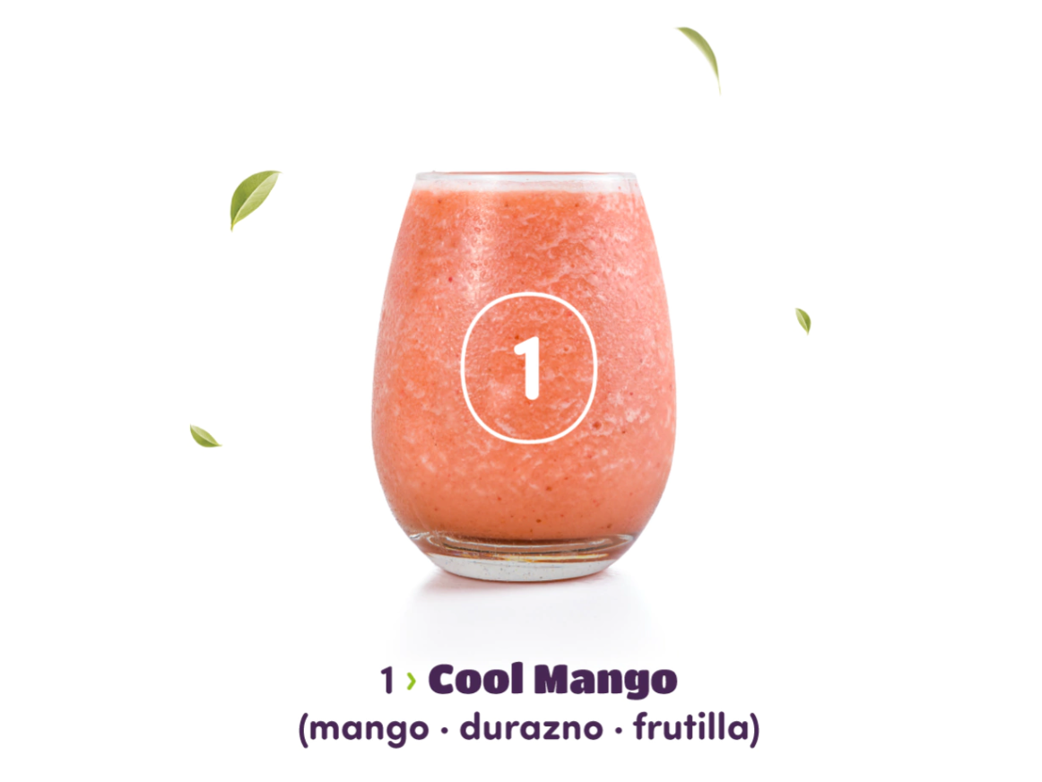 SMOOOTHIE #1 COOL MANGO (MANGO-DURAZNO-FRUTILLA)