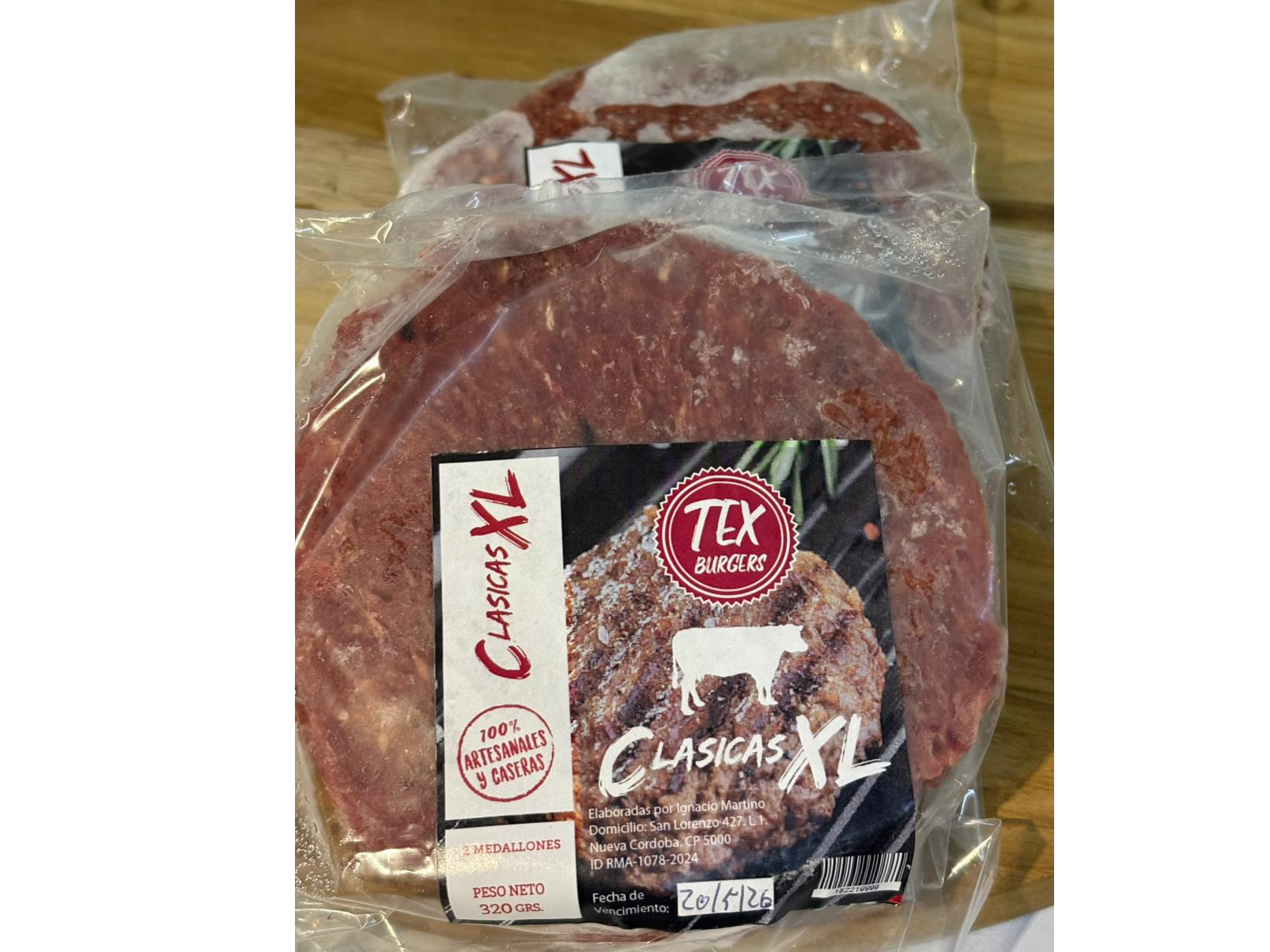 Burger XL 25X2X320GR Tex 100% Artesanal