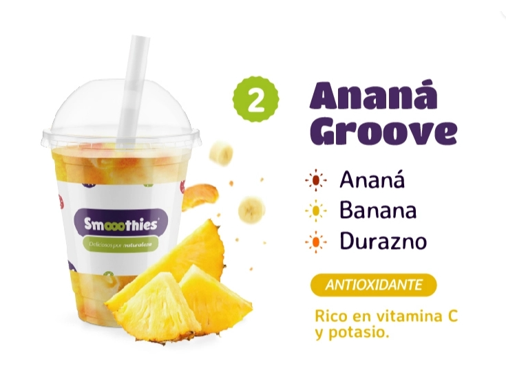 SMOOOTHIE #2 ANANA GROOVE ( ANANÁ, BANANA, DURAZNO)