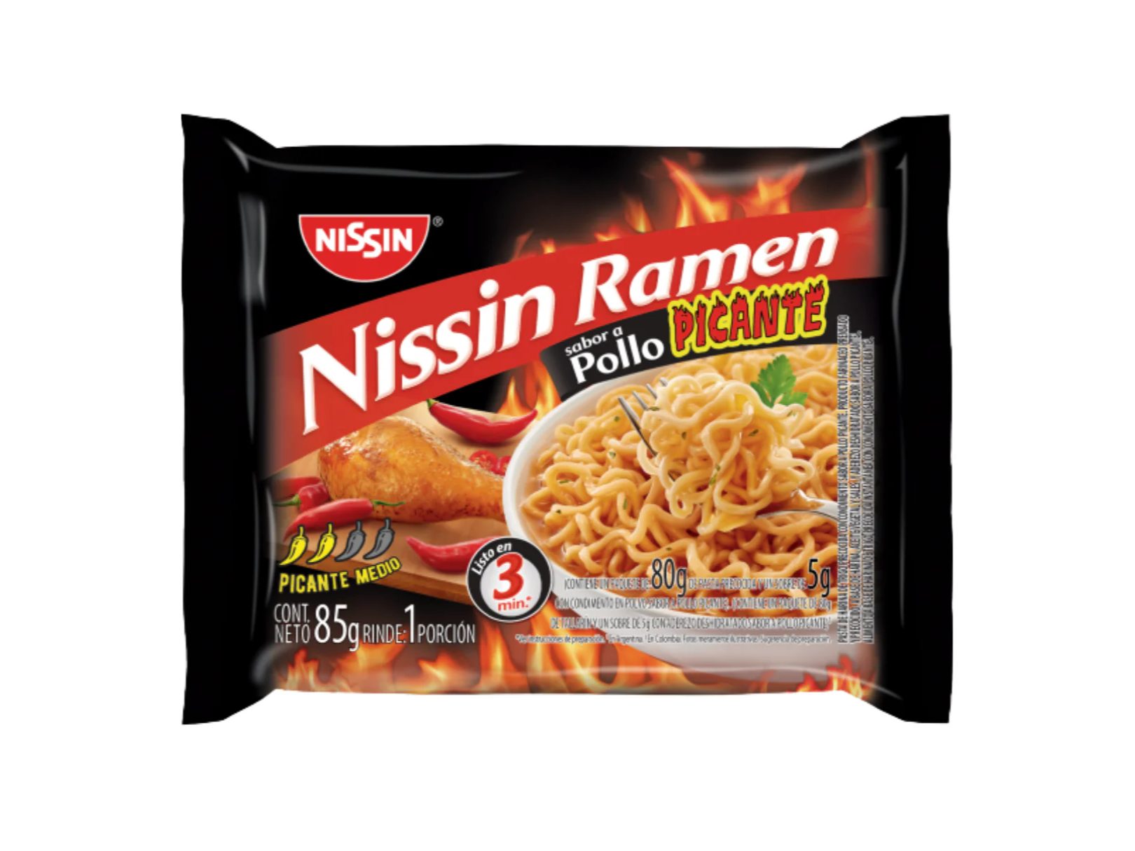 NISSIN RAMEN POLLO PICANTE 30 X85G