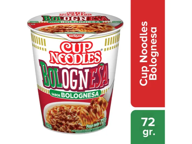 NISSIN CUP NOODLES BOLOGNESA 24 X72G