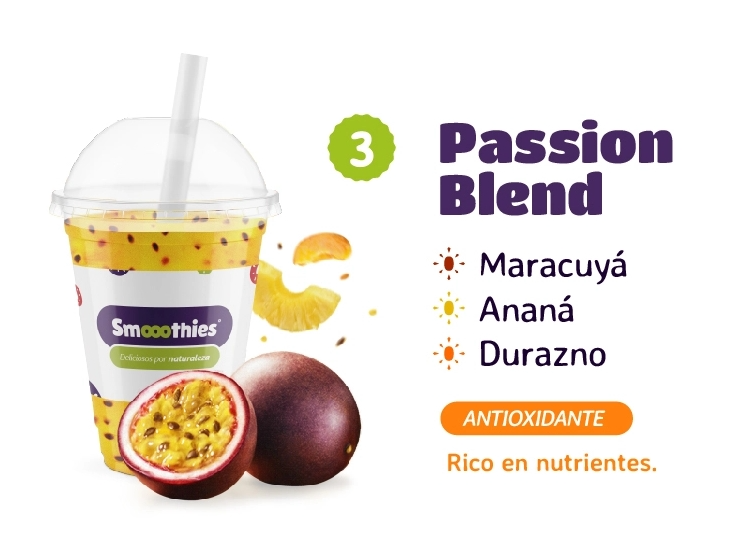 SMOOOTHIES #3 PASSION BLEND ( MARACUYA, ANANA, DURAZNO)