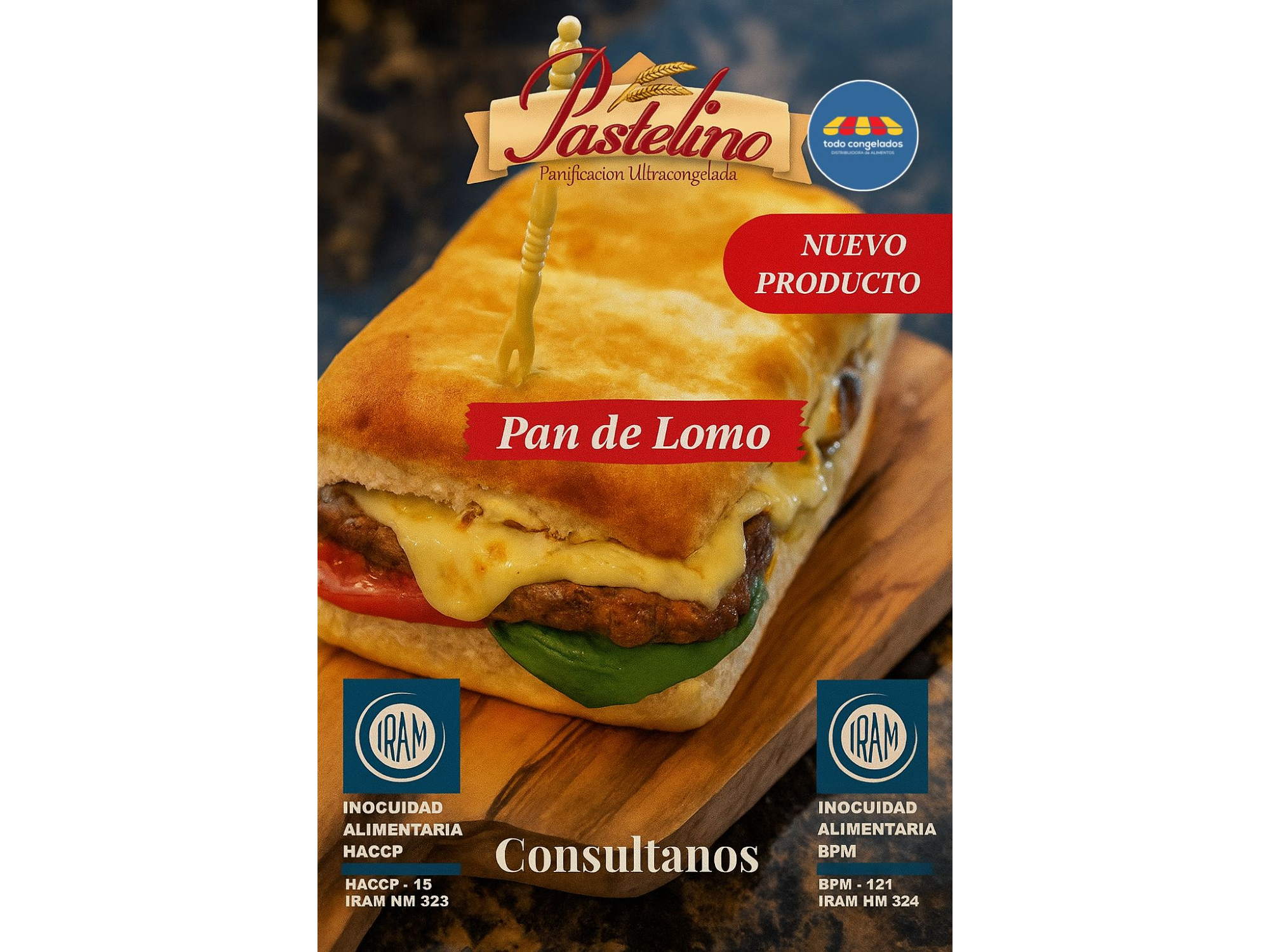 Pan de lomo COCINADO CONGELADO x20uni 150g PASTELINO