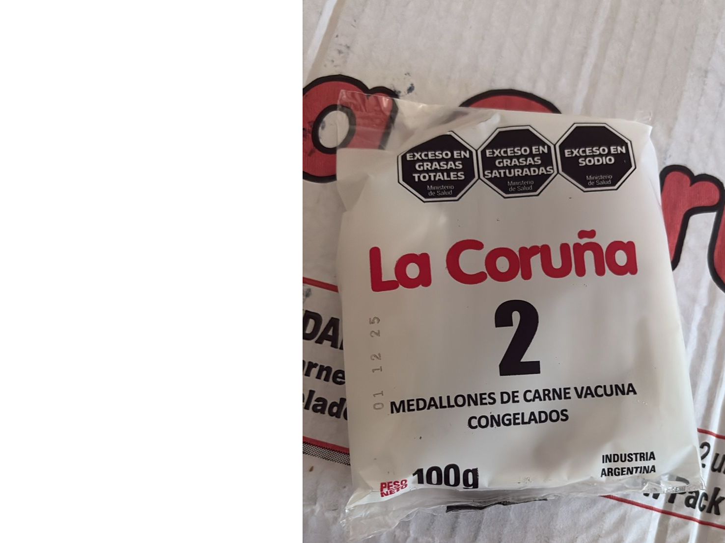 La coruña 72 Medallones de carne vacuna Peso neto 3,6kg
