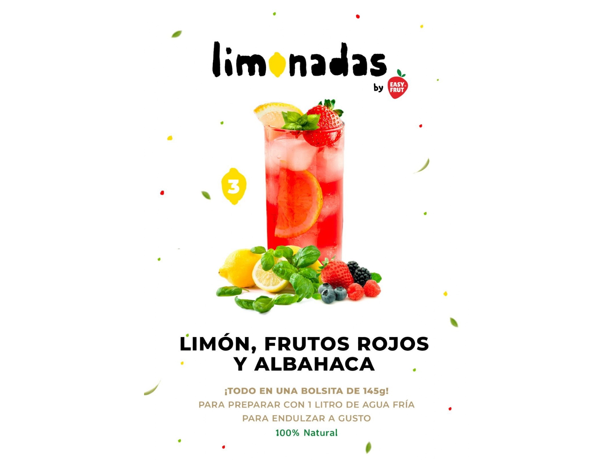 LIMONADA N 3-LIMON FRUTOS ROJOS Y ALBACA x15UNIDADES