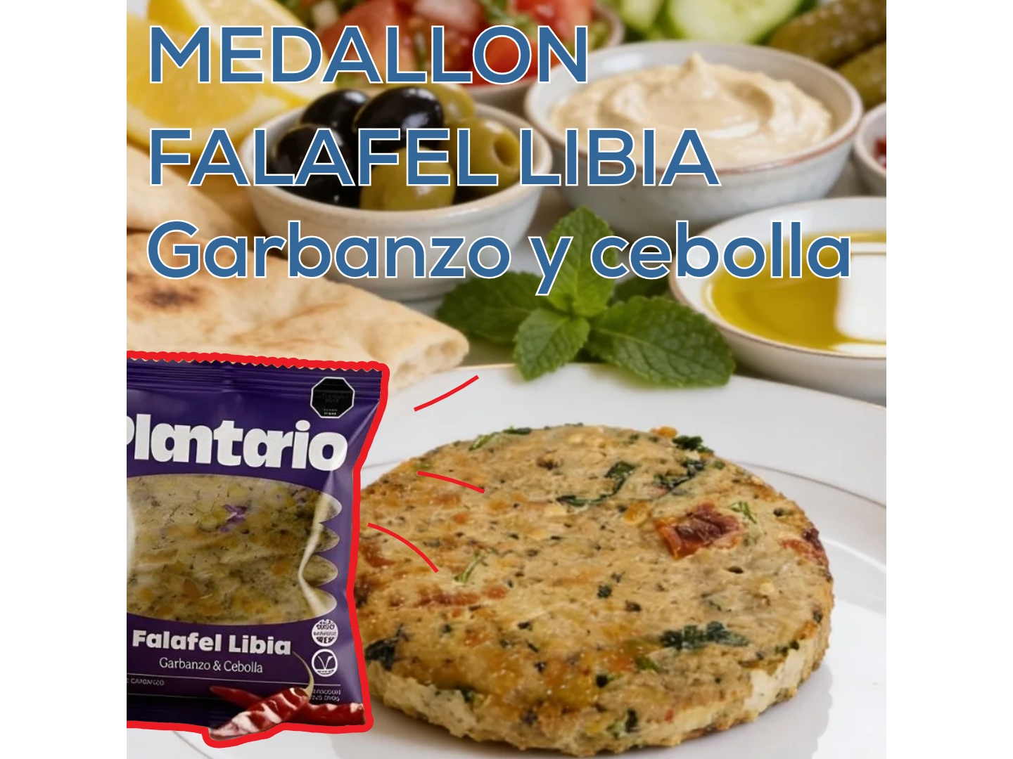 Medallón Falafel -Garbanzo y Cebolla Pack x 4und 380gr