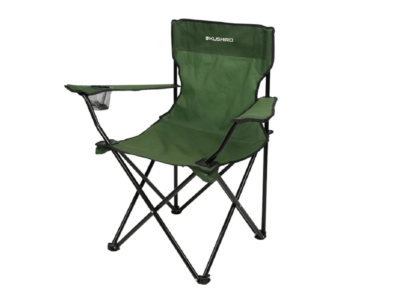 Silla camping plegable director verde militar