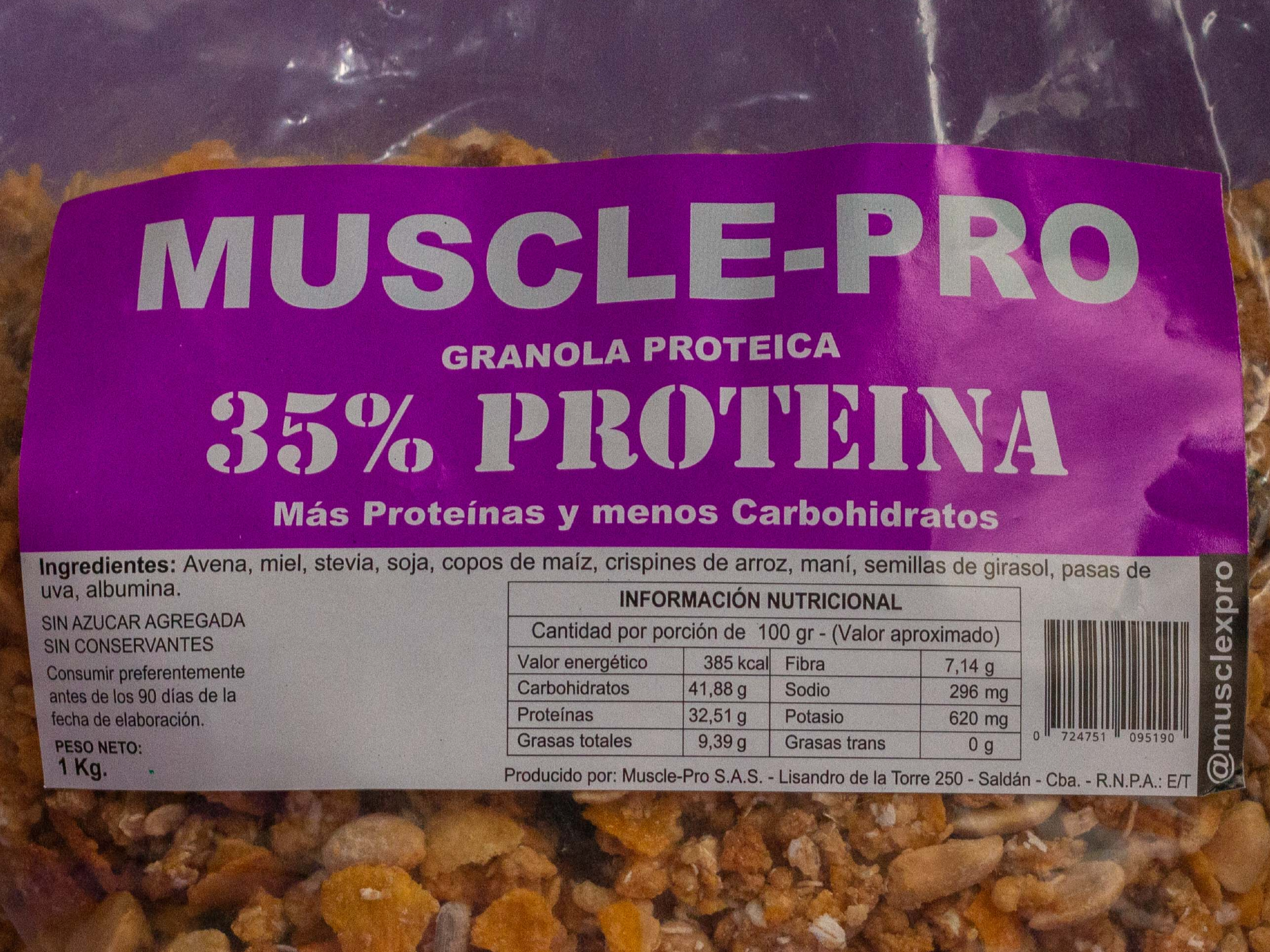 GRANOLA PROTEICA C/STEVIA X 1 KG