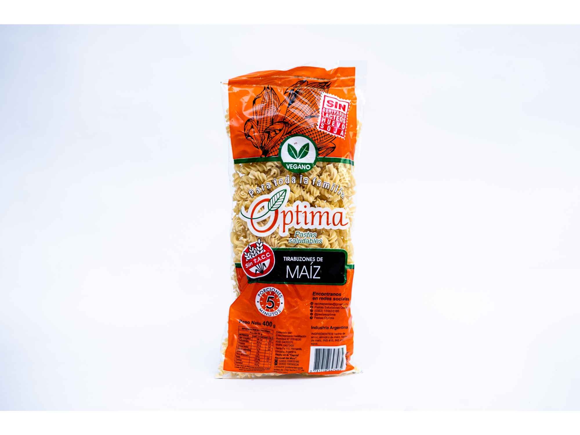 FIDEOS DE MAIZ TIRABUZON X 400 GR