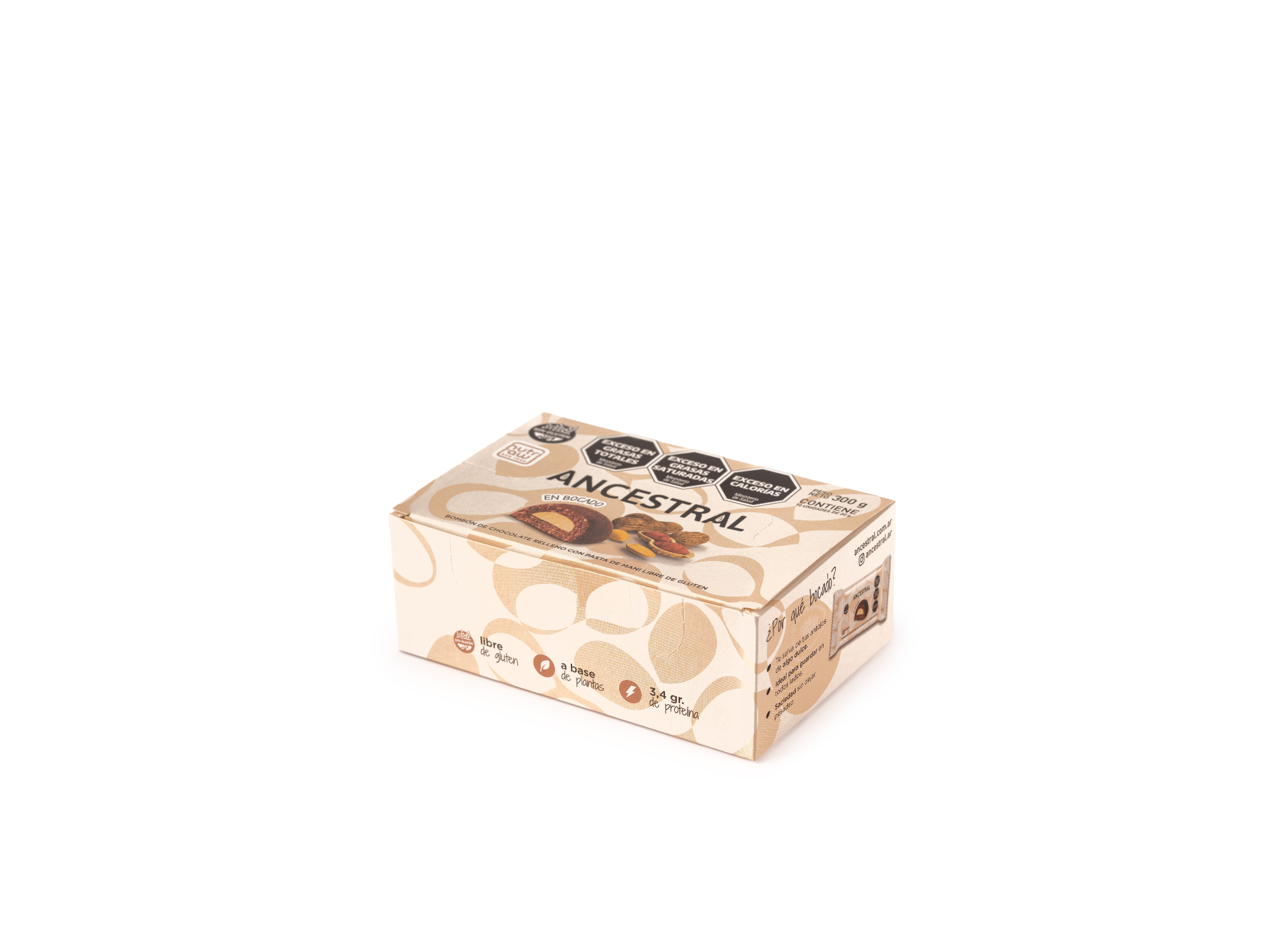 BOMBONES RELLENOS DE PASTA DE MANI X 10 UNID