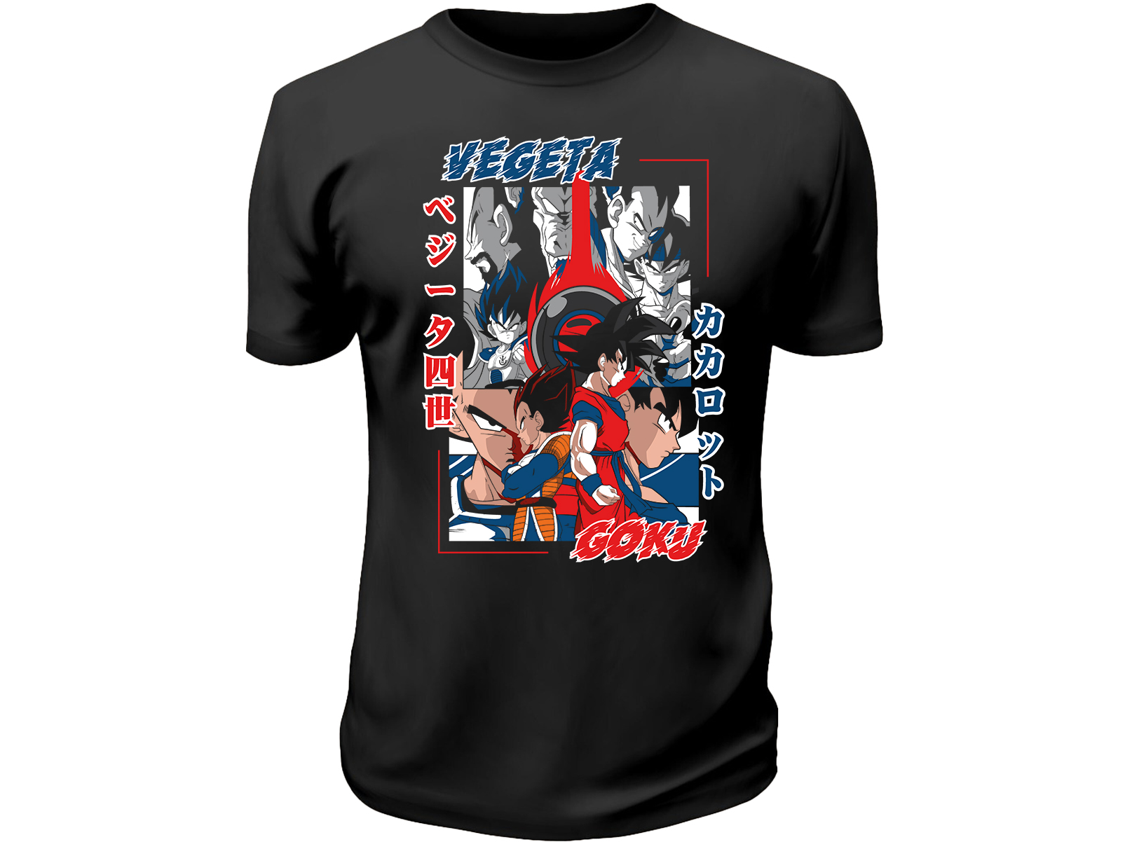 Remera de Algodon Vegeta vs Goku