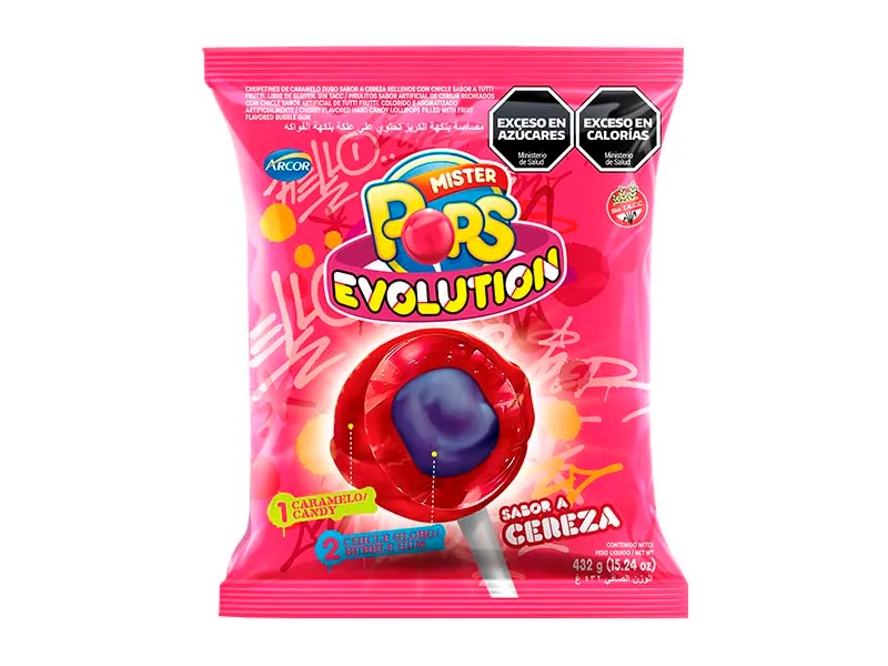 CHUPETIN MISTER POP EVOLUTION CEREZA