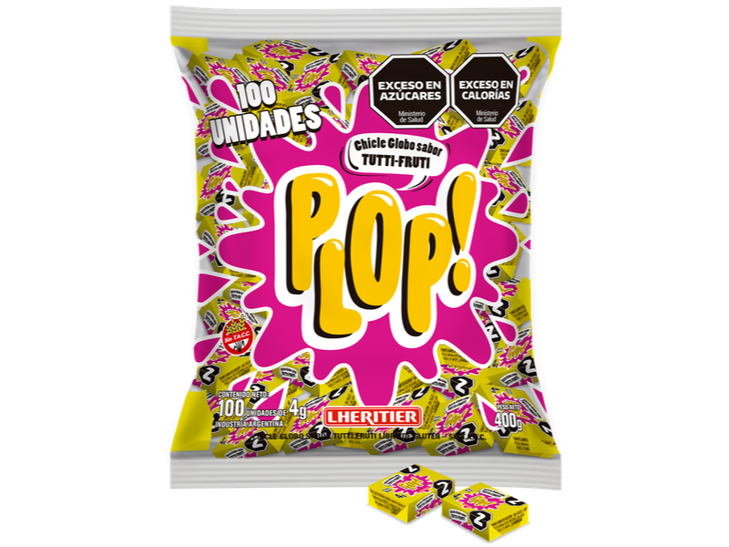 CHICLE LHERITIER PLOP! TUTTI FRUTTI X 400 GR