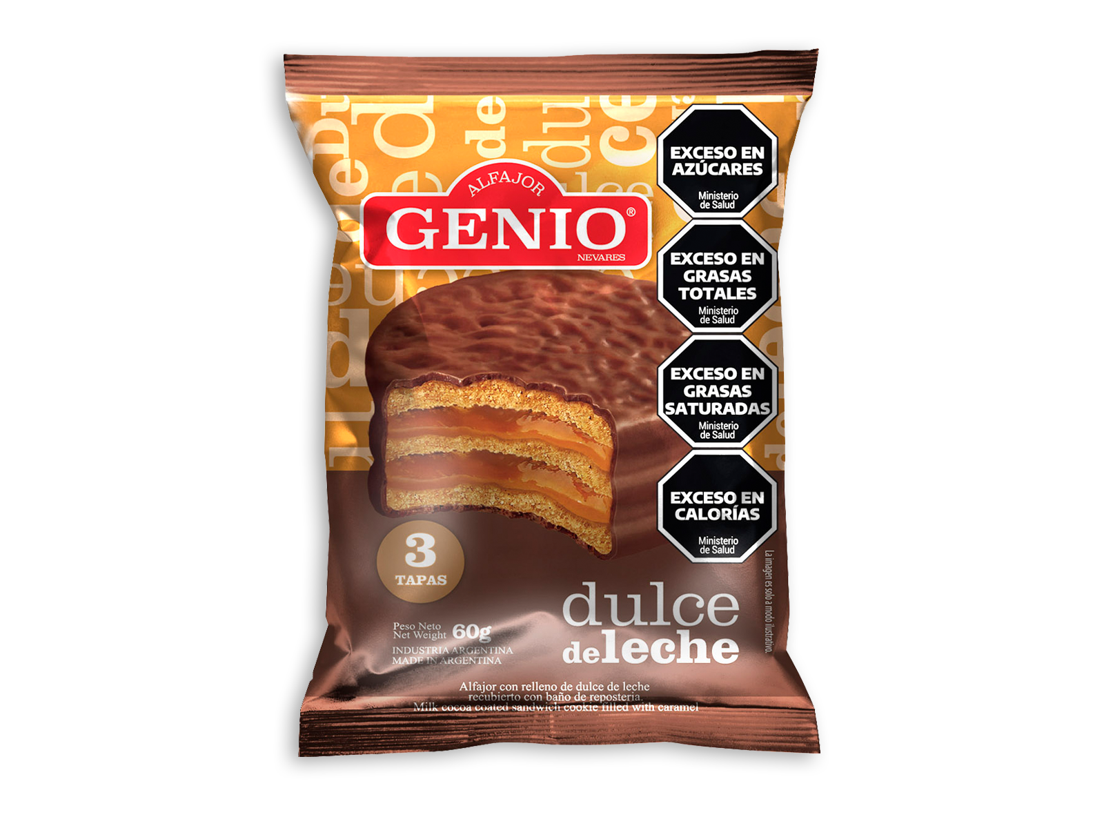 ALFAJOR GENIO TRIPLE NEGRO X 60 GR