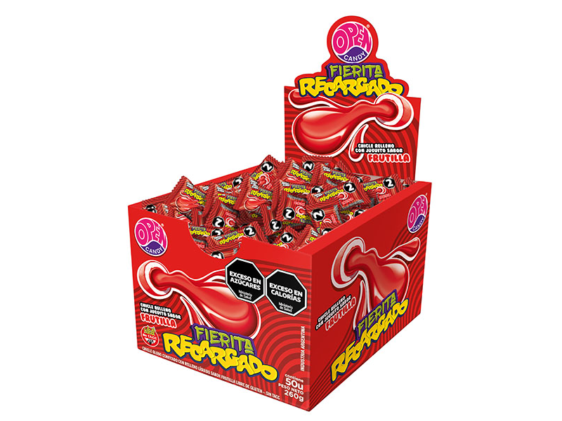CHICLE FIERITA RECARGADO FRUTILLA X 50 UN
