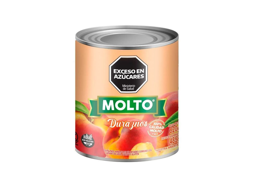 DURAZNOS EN MITADES MOLTO X 820 GR