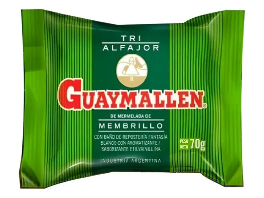 ALFAJOR GUAYMALLEN TRIPLE MEMBRILLO X 70 GR