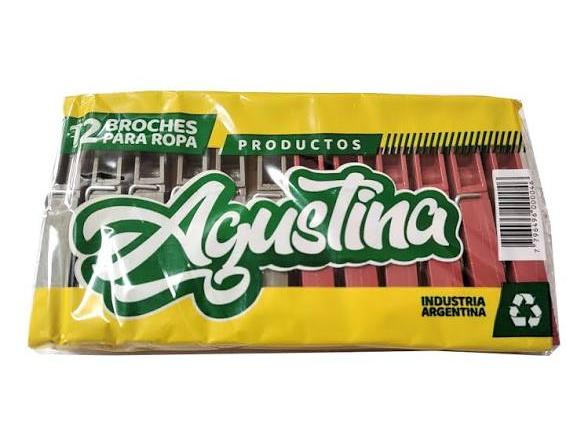BROCHES PLASTICOS AGUSTINA X DOCENA