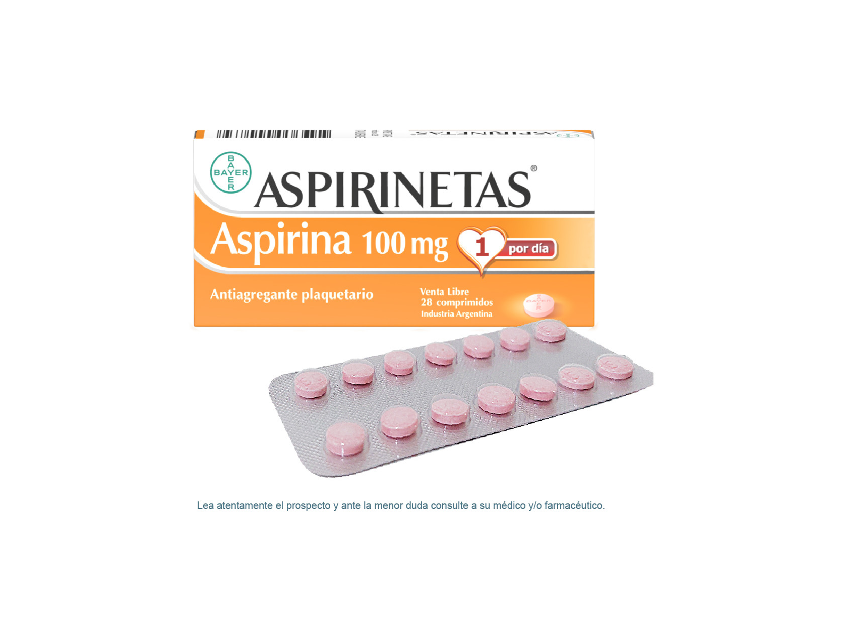ASPIRINETAS 100 MG COMPRIMIDOS