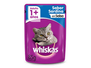 ALIMENTO WHISKAS PARA GATO SARDINAS X SOBRE