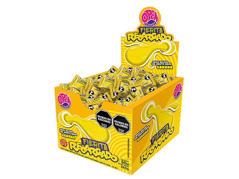 CHICLE FIERITA RECARGADO BANANA X 50 UN