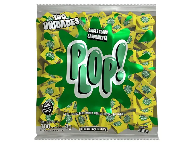 CHICLE LHERITIER PLOP! MENTA X 400 GR