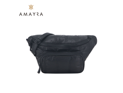 Riñonera puffer color negra AMAYRA