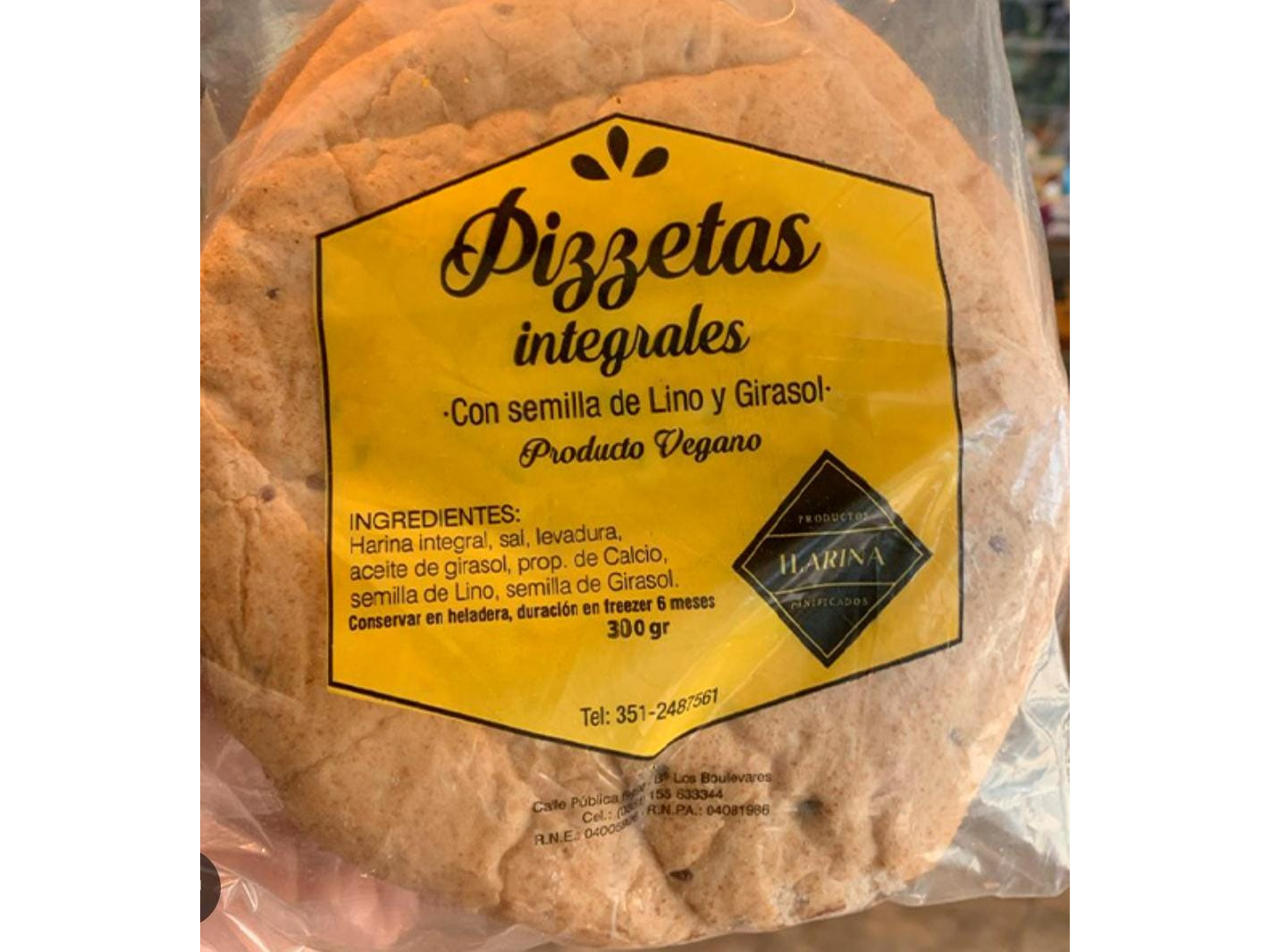 4 PIZZETAS 100% INTEGRALES CON SEMILLAS DE LINO Y GIRASOL ILARINA