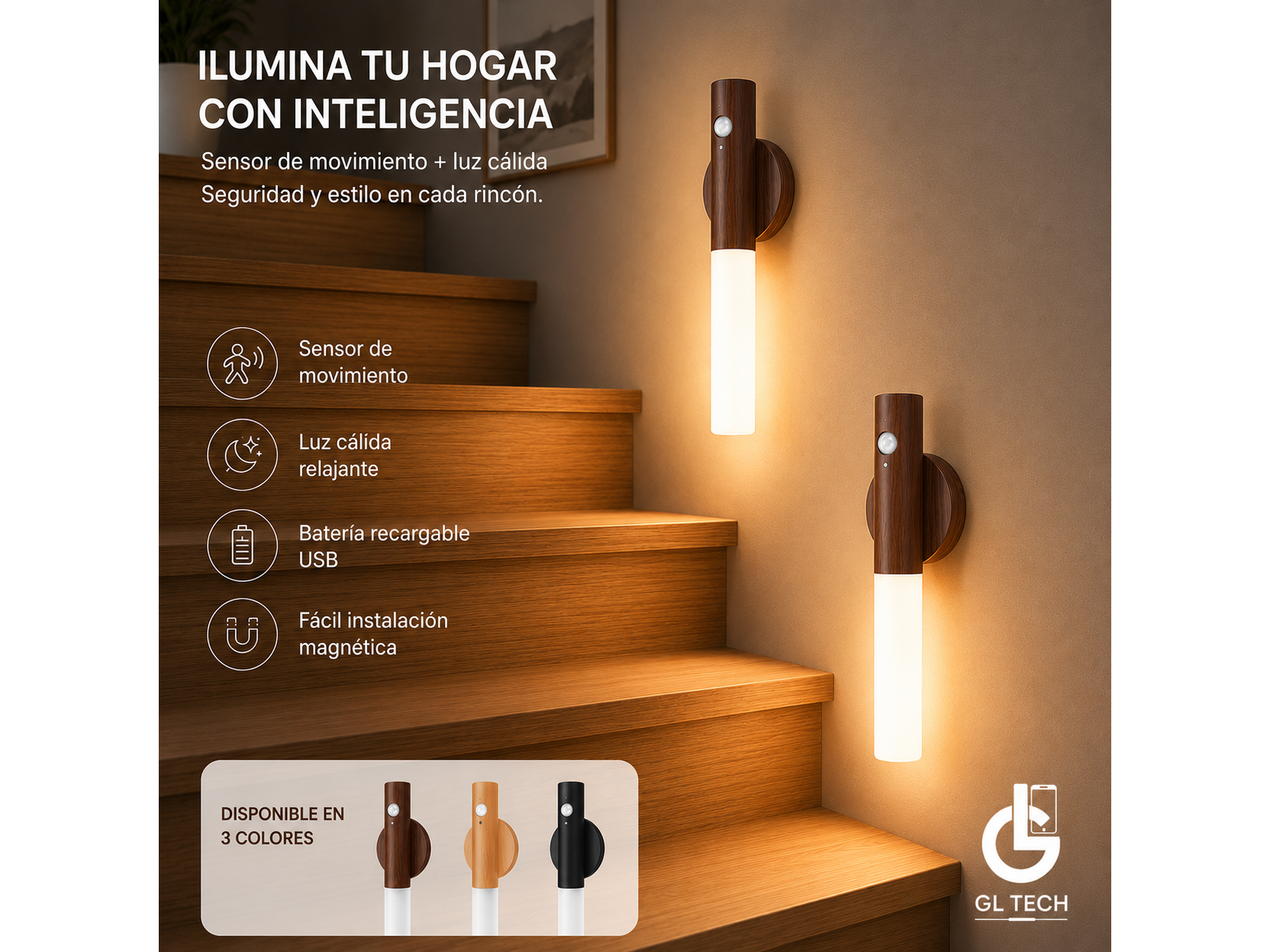 2X$21.000-LAMPARA DE PARED ANTORCHA MAGNETICA