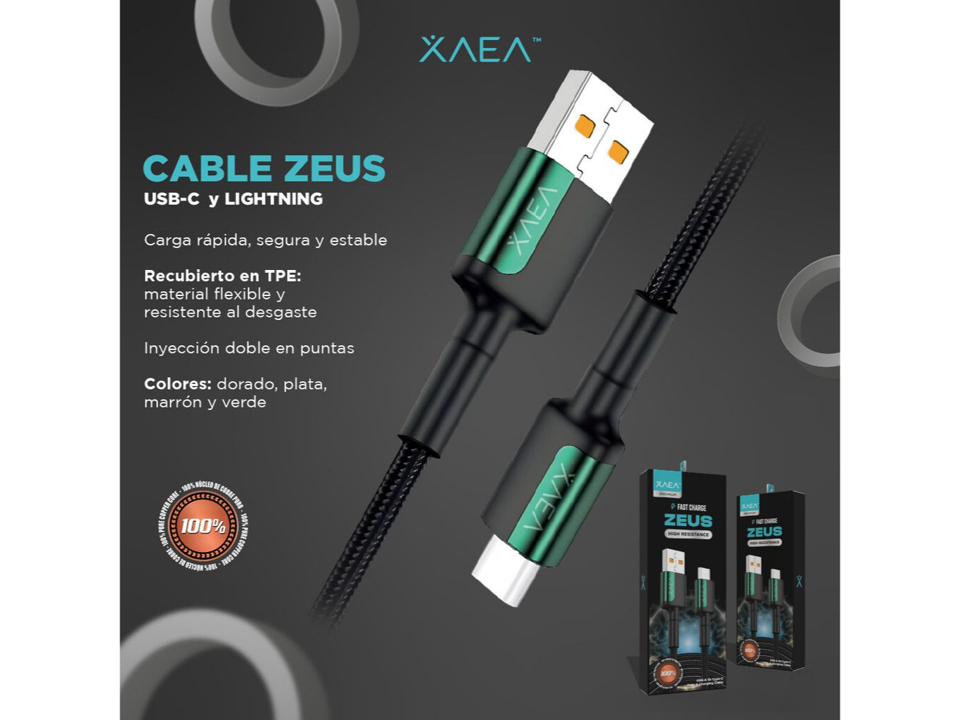 CABLE ZEUS USB A TIPO C