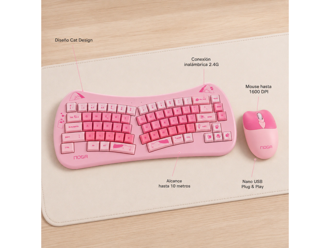 TECLADO Y MOUSE KEYBOARD DW 66 CAT