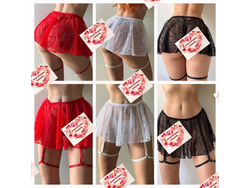 POLLERITA DE ENCAJE CON ARNES DE PIERNAS - BELLA INTIMA