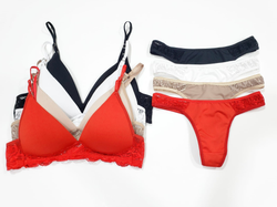 CONJUNTO TRIANGULO SOFT LYCRA CON ENCAJE - CAELI
