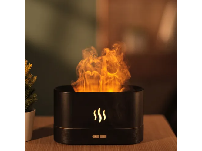 Difusor Aroma Portátil Humidificador Efecto Llama Rectangular