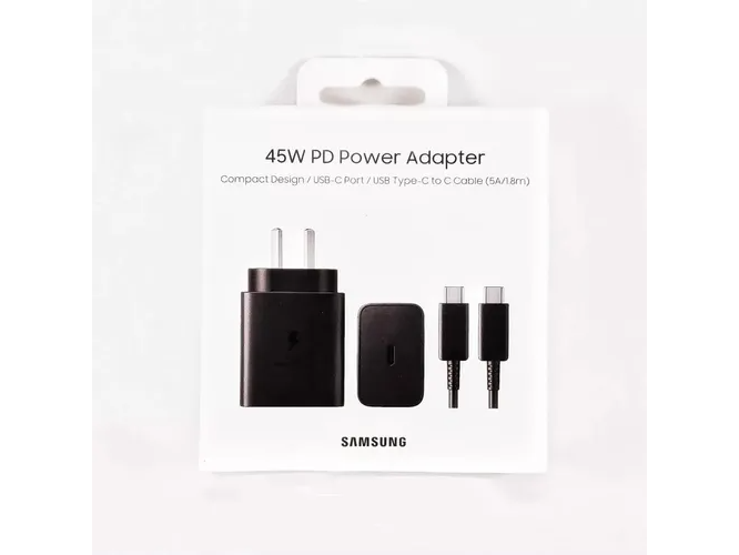 Cargador Tipo C Samsung 45w Pd S22 Ultra Cable 1.8 Original Color Negro