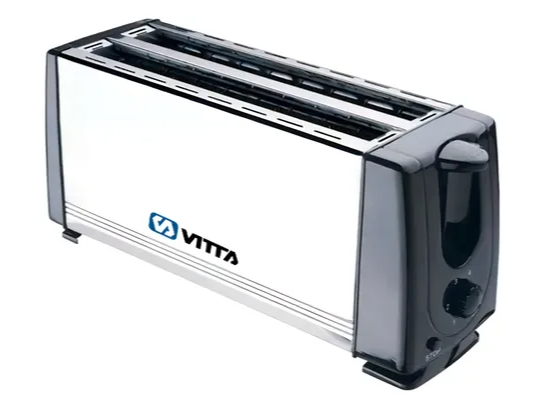 Tostadora 1400w Metal 4 Panes 6 Niveles Vitta Color Plateado