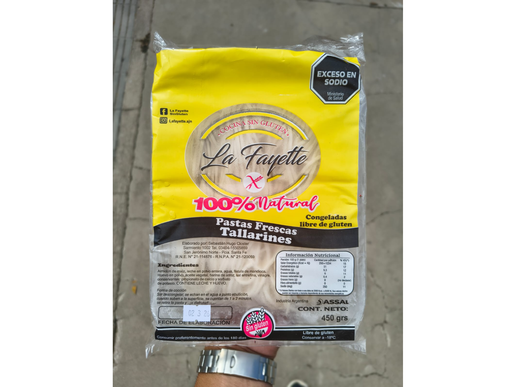 LA FAYETTE TALLARINES AL HUEVO  SIN TACC 450G
