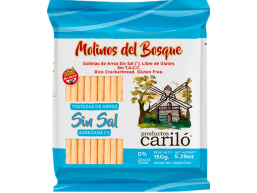 MOLINO DEL BOSQUE TOSTADA DE ARROZ SIN SAL 150GR